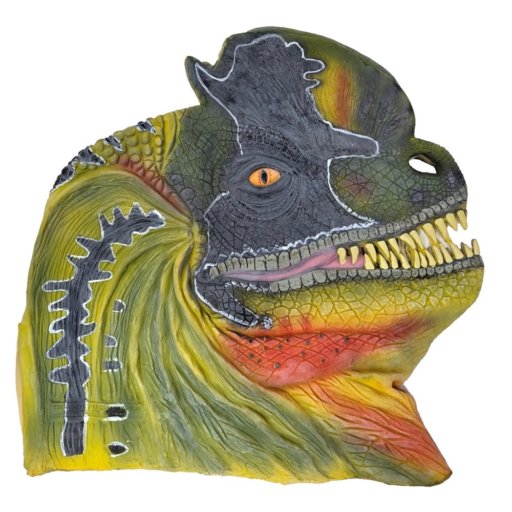 Vintage 1997 Jurassic Park Dilophosaurus Spitter Halloween Dinosaur Latex Mask